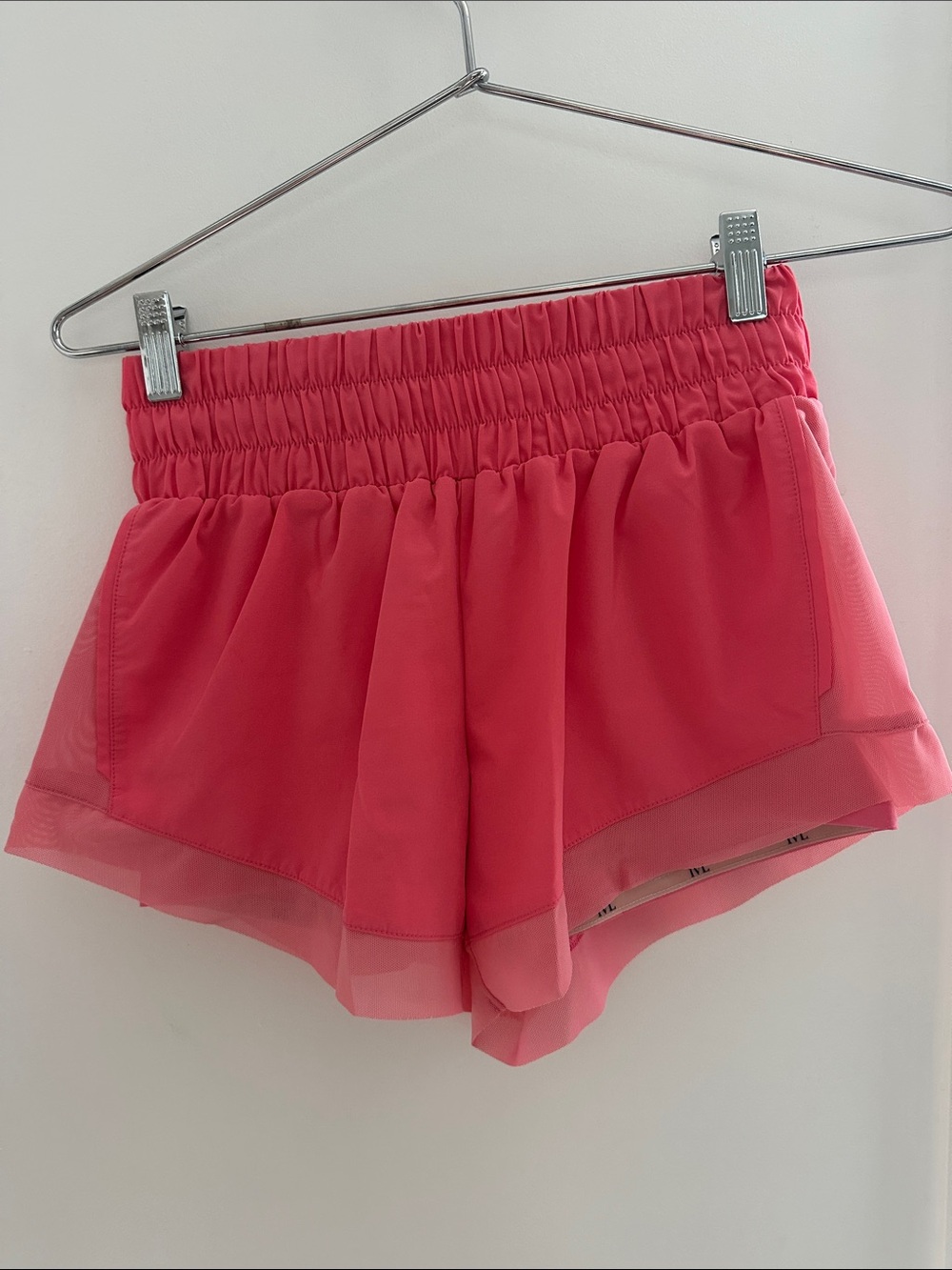 High-Waist Coral Pink Athletic Shorts for Women